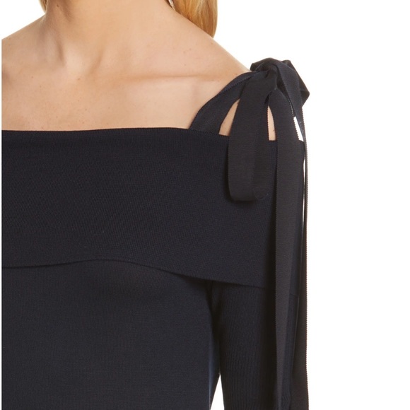 Adeam Off the Shoulder Sweater with Shoulder Ties - Picture 6 of 8
